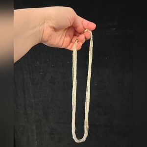 Multi Strand Ivory Seed Bead Necklace Princess Length